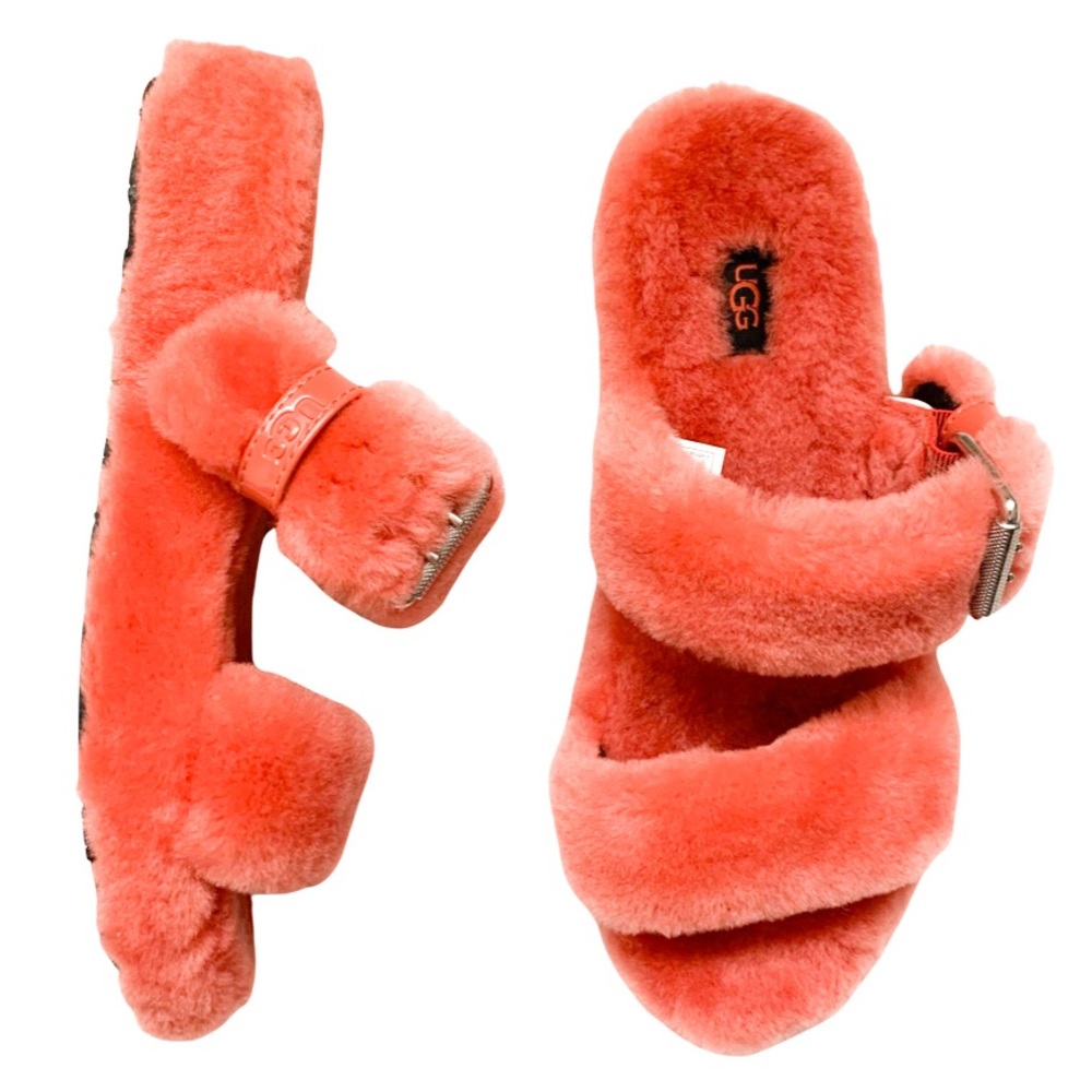 UGG Fuzz yeah sheepskin slipper sandals in mariposa colorway